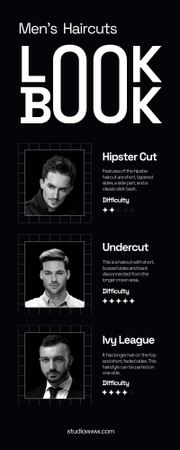 Designvorlage trendige frisuren für männer für Infographic