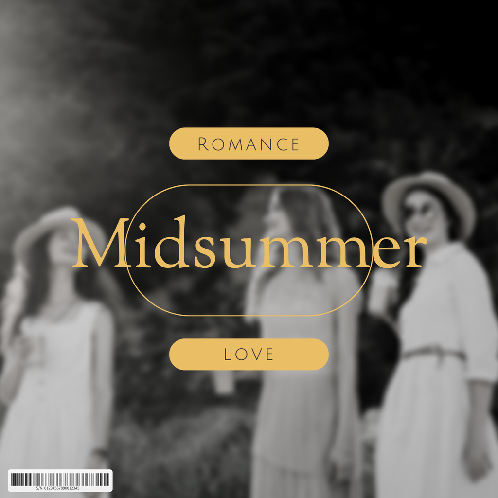Designvorlage Silhouettes of Women in Dresses für Album Cover