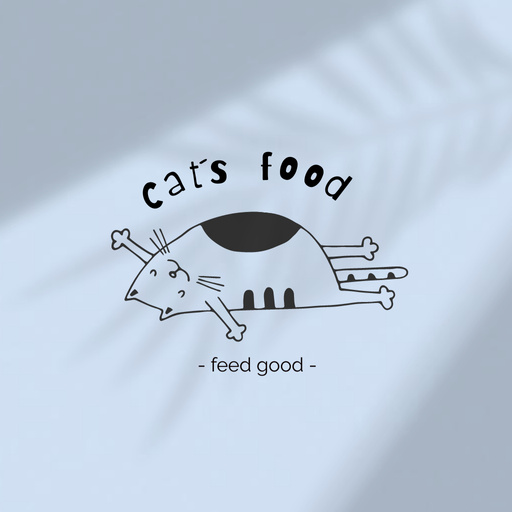 Pet's Food Offer With Funny Fat Cat 