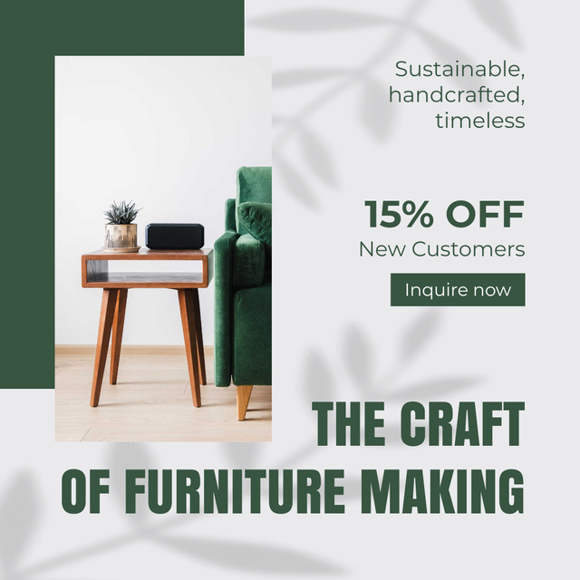 Handmade Custom Furniture Sale Animated Post Šablona návrhu