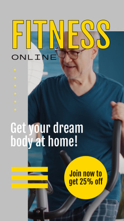 Age-Friendly Fitness Online With Discount TikTok Video Design Template