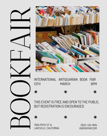 Vibrant Notice of Book Fair In Spring Poster 22x28inデザインテンプレート