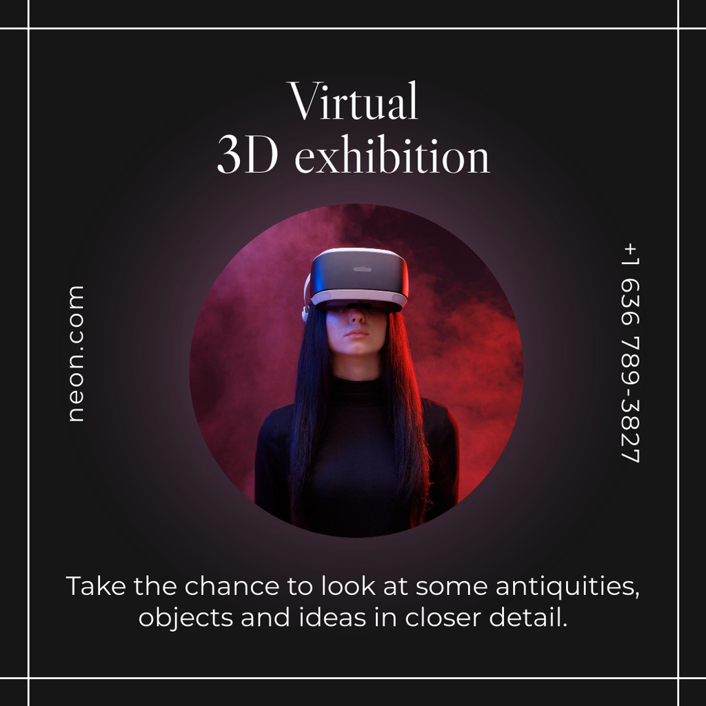 Plantilla de diseño de Virtual Exhibition Announcement Instagram 
