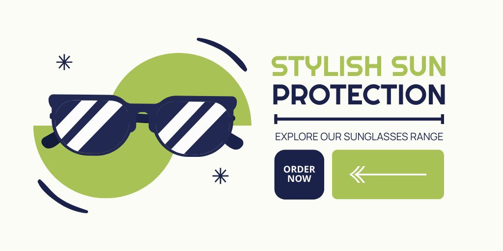 Sale on Stylish Sunglasses with Protection Twitter Tasarım Şablonu