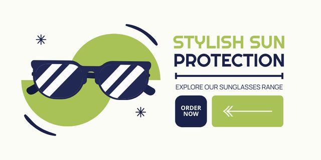 Sale on Stylish Sunglasses with Protection Twitter Design Template