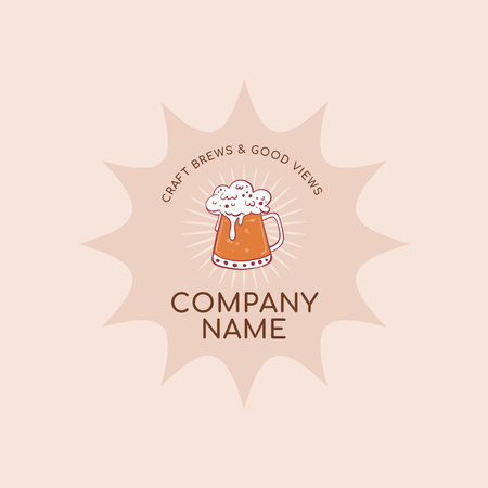 Dobře zpracované pivo v hospodě se sloganem Animated Logo Šablona návrhu