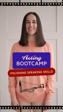 Reputable Acting Bootcamp With Improving Speaking Skills TikTok Video Design Template