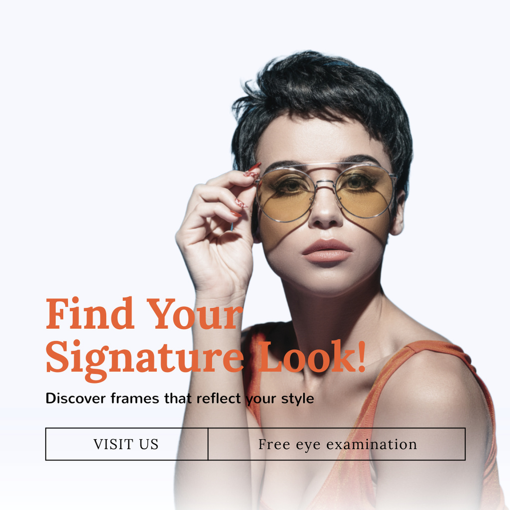 Designvorlage Young Woman in Elegant Sunglasses für Instagram