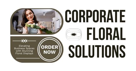 Υπηρεσίες ανθοπωλείων για ζωηρό σχεδιασμό λουλουδιών για εταιρικές εκδηλώσεις Facebook AD Πρότυπο σχεδίασης