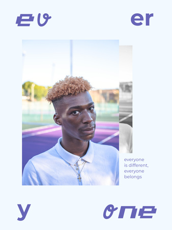 Template di design Protest against Racism with Young Guy Poster US