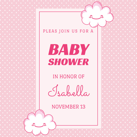 Platilla de diseño Baby Shower Invitation in Pink Instagram