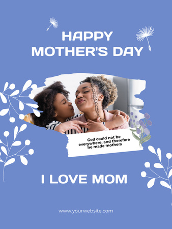Modèle de visuel Salutation de la fête des mères de la petite fille - Poster US
