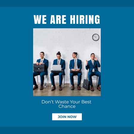 Vacancy Ad with Candidates Instagram Design Template