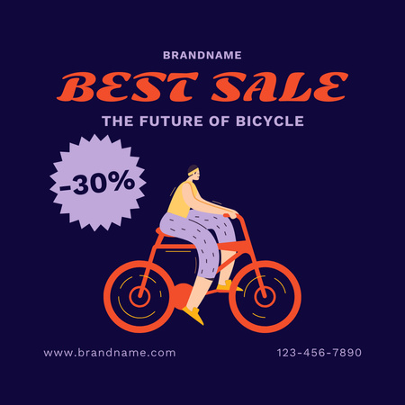 Bicycle Sale Announcement With Discounts Instagram Design Template