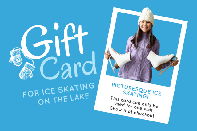 Announcement of Ice Skating on Lake Gift Certificate tervezősablon