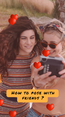 Ontwerpsjabloon van TikTok Video van Smiling Girls taking Selfie