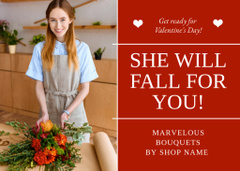 Flower Shop Services Offer on Valentine's Day with Phrase