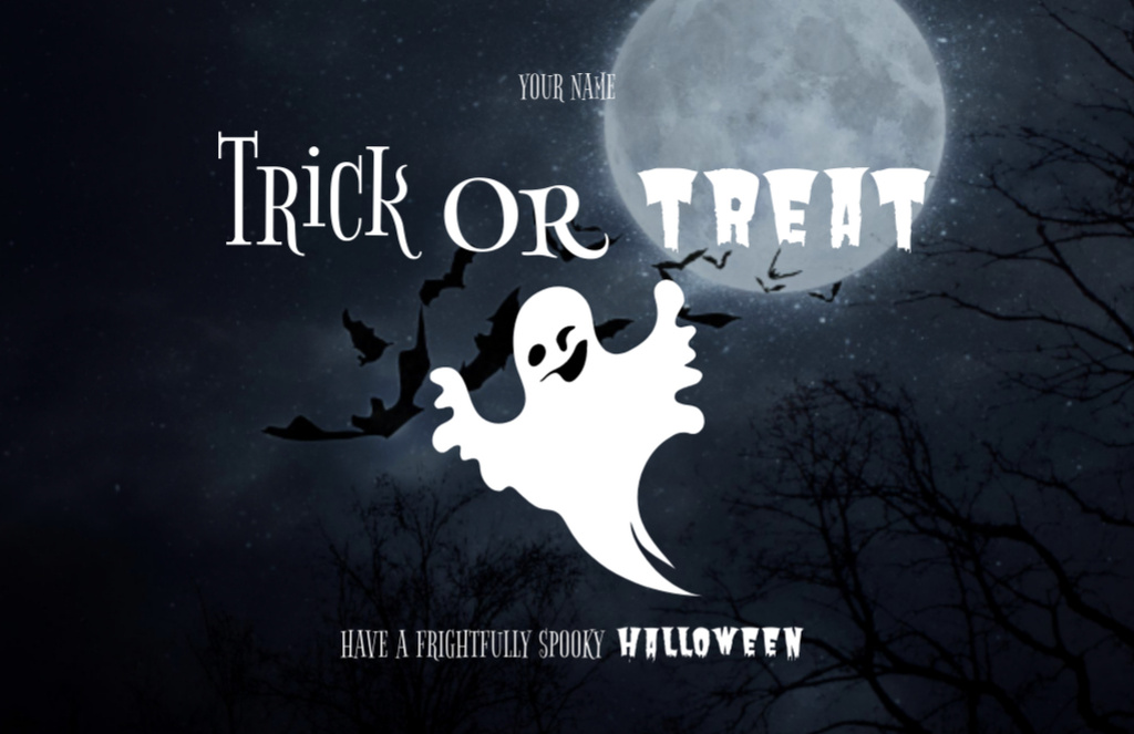 Szablon projektu Spooky Phrase And Halloween's Celebration Night Flyer 5.5x8.5in Horizontal
