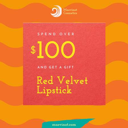 Ontwerpsjabloon van Animated Post van Speciale aanbieding met Red Velvet Lipstick