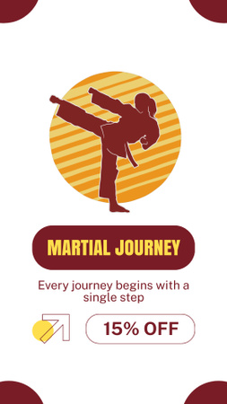 Знижка на навчання бойовим мистецтвам Instagram Video Story – шаблон для дизайну