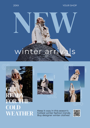 Designvorlage Ankündigung der Ankunft neuer Winterkleidung für Poster