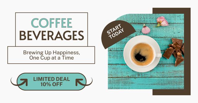 Mouthwatering Coffee Beverage At Discounted Rates Facebook AD Πρότυπο σχεδίασης
