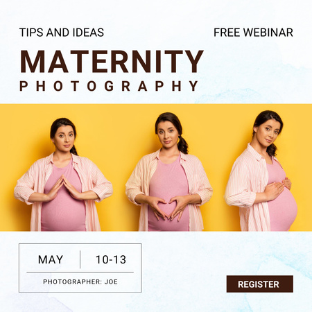 Ontwerpsjabloon van Instagram van tips en ideeën zwangerschapsfotografie