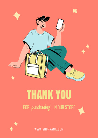 Platilla de diseño Excellent Back to School And Thank You For Purchase In Red Postcard A6 Vertical