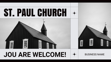 Invitation to Church Title 1680x945px Design Template