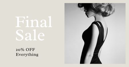 Designvorlage Fashion Sale with Woman in Elegant Dress für Facebook AD
