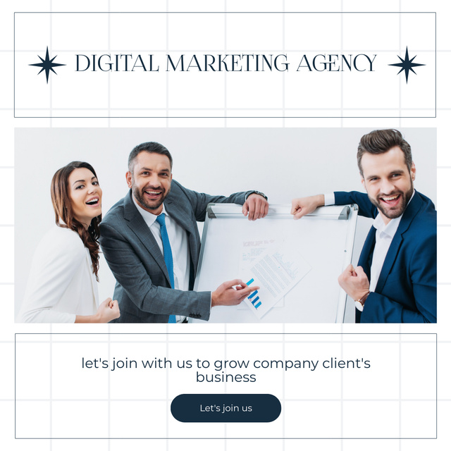 Advertising Marketing Agency with Young Team LinkedIn post Šablona návrhu