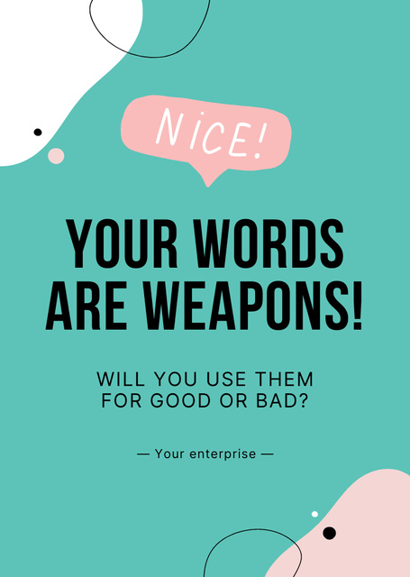 Plantilla de diseño de Your Words are Weapons Postcard A6 Vertical 