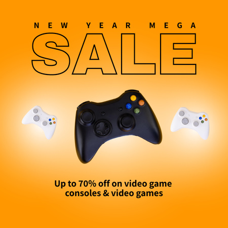 Platilla de diseño New Year Mega Sale of Gaming Accessories Instagram