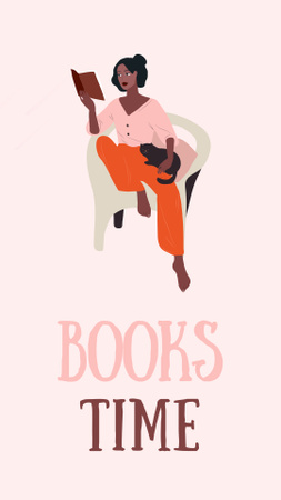 Bookstore Announcement with Black Woman Instagram Story Modelo de Design