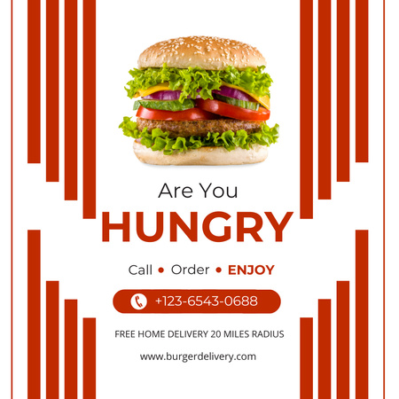 Platilla de diseño Yummy Burger Offer  Instagram