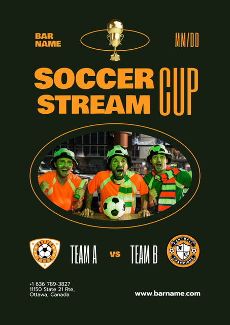 Template di design Soccer Game Stream Ad Poster