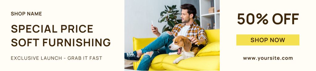 Soft Bright Furniture for Home Ebay Store Billboardデザインテンプレート