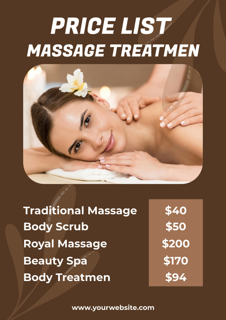 Services of Massage Therapy Poster Design Template