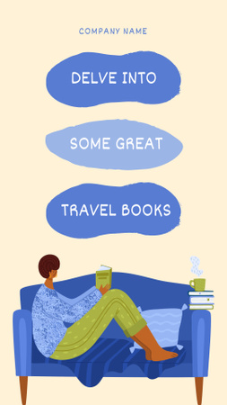 Designvorlage Woman Reading Travel Book für Instagram Video Story