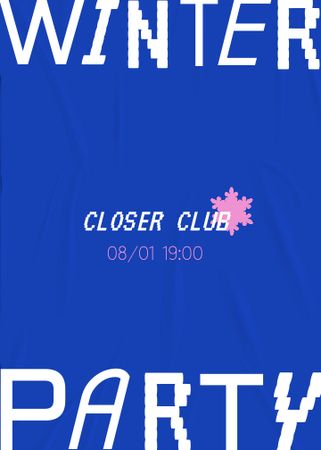 Winter Party Announcement in Nightclub Invitationデザインテンプレート