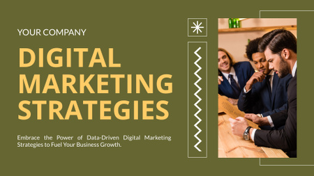 Tehokkaat digitaalisen markkinoinnin strategiat yrityksen kasvua varten Presentation Wide Design Template