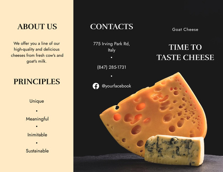 Cheese Tasting Event Invitation Brochure 8.5x11in Design Template