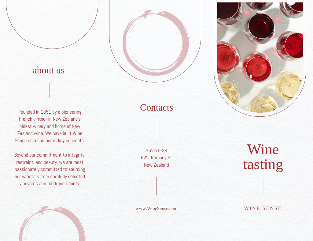 Various Wine in Wineglasses Brochure 8.5x11in Modelo de Design