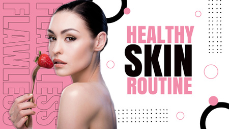 Ontwerpsjabloon van Youtube Thumbnail van Routine for Healthy and Flawless Skin