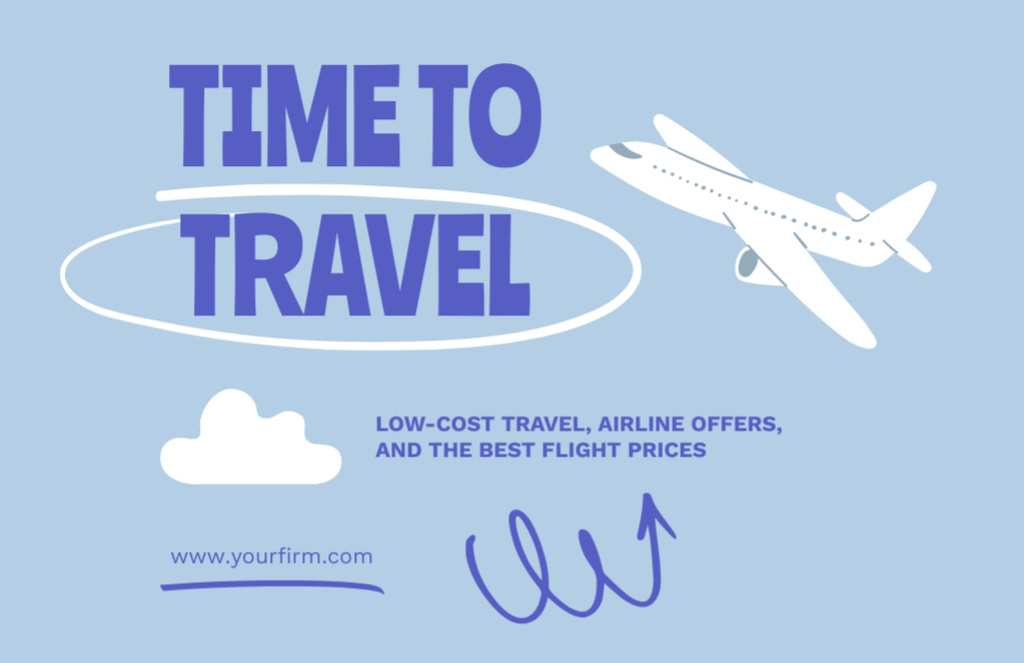 Szablon projektu Travel with Cheap Flight Prices Flyer 5.5x8.5in Horizontal