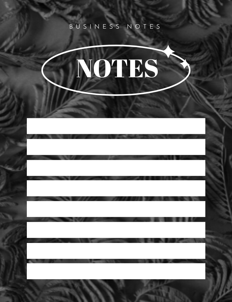 Stylish Business Planner with Palm Leaf Shadows Notepad 107x139mm Design Template