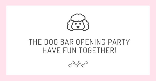 The dog bar Opening party with Puppy Icon Facebook AD Modelo de Design