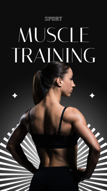 Muscle Training in Gym Instagram Story Design Template
