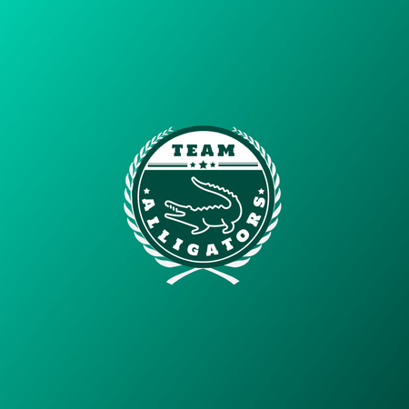 Sport Team Emblem with Crocodile Logo Design Template