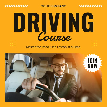 Plantilla de diseño de Oferta de cursos acreditados de formación en habilidades de conducción Instagram 